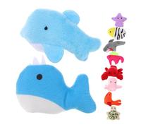 UKCOCO 10 pièces Marionnettes à Doigt Peluche Animaux Marins Jouets Éducatifs Interactifs pour Garçon Fille pour Histoires Jeu Créatif