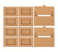 UKCOCO 10 Pièces Papier Kraft Boîte à Cartes Postales Fenêtre, Élégante | Rangement Léger et Pratique, Aspect Simple et Chic, pour Factures et Rapports Annuels