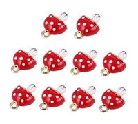 UKCOCO 10 Pièces Pendentif Breloque Soi-même Forme Champignon pour Création Bijoux Chance et Accessoires Décoratifs Lot