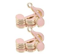 UKCOCO 10 Pièces Pendentifs Symboles Musicaux Mini Breloques Légères et Faciles à Accrocher en Alliage de Zinc Rose, pour Fabrication de Bijoux Diy, Accessoires pour Filles