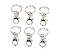 UKCOCO 10 pièces Porte Clés Métalliques Pivotants avec Crochet à Déclenchement pour Bricolage et Organisation Clés Anneau Durable et Rotatif