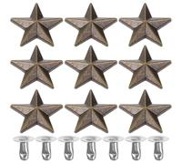 UKCOCO 10 pièces Set de Rivets Décoratifs Étoiles Alliage Bronze Antique Kit Bricolage Punk pour Vêtements Sacs Chaussures et Accessoires Cuir Rivets Robustes pour Customisation Mode
