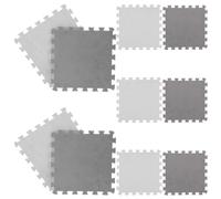 UKCOCO 10 pièces Tapis de Puzzle Mousse Douce de Dalles de Sol pour Garçon Fille Gris Blanc Tapis de Jeu Antidérapant et Confortable pour Salle de Jeux et Chambre Garçon Fille