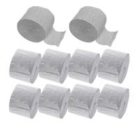 UKCOCO 10 rouleaux Lot Ruban Crépon Argent Décoration Fête Anniversaire Mariage DIY
