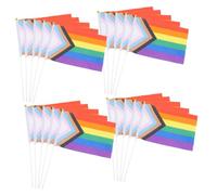 UKCOCO 100 Pièces Drapeaux de Fierté Arc Ciel à Main Lot pour Décoration de Fête avec de Drapeaux Lgbtq Colorés pour Événements Festifs et Célébrations