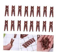 UKCOCO 100 pièces Mini Pinces à Linge Naturel Clips Utilitaires Polyvalents pour Photos et Décorations Marron