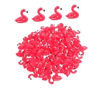 UKCOCO 100 Pièces Miniature Resin Flamingos Tiny Flamingo Statues for DIY Micro Garden Home Decor Cake Toppers Lightweight and Durable Mini Animal Figurines