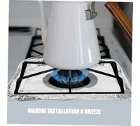 UKCOCO 100 pièces Protections Brûleurs Aluminium pour Cuisinière à Gaz Tapis Anti-huile Ajustables Carrés Protège Plaques Cuisson Couvre Brûleur Cuisine Facile à Ranger et Résistant
