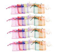 UKCOCO 100 pièces Sacs Organza Cadeau Mix Couleurs Pochette Bijoux Mariage Fête Pochon Cadeau Cordons Serrage Multifonction