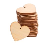 UKCOCO 100 pièces Wooden Heart Cutouts With Hole For DIY Painting And Home Decoration Natural Wood Slices For Craft Projects And Party Ornaments
