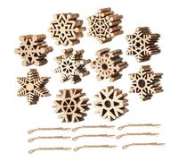 UKCOCO 100pièces Pendentifs Flocons de Bois Brut Découpes Rondes à Suspendre Décorations de Noël à Peindre pour Sapin de Noël Mur Fenêtre
