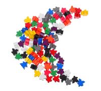 UKCOCO 100pièces Wooden Meeples Set Multi-Color Wood Game Figures for Counting Sorting and Classroom Activities Hand-Carved Tokens for Board Games and Chess Replacement
