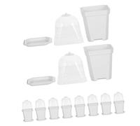 UKCOCO 10ensembles Lot de Petits Pots pour Plantes Succulentes Jardinières avec Plateaux Et Couvercles Ventilés pour Pot Intérieur