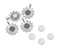 UKCOCO 10ensembles Pendentifs Fleurs Vintage avec Cabochon Verre Kit pour Bijoux DIY Supports sans Bords Accessoires Création Colliers Bracelets et Décorations Mariage