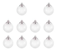 UKCOCO 10pièces Boules Transparente Mini à Remplir avec Charmes Argentés Accessoires DIY pour Bijoux et Décorations de Noël Perles Verre Creuses pour Création de Boucles Oreilles