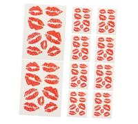 UKCOCO 10pièces Lot De Tatouages Temporaires Saint-valentin Autocollants Lèvres Rouges Décorations Visage Pour Filles Et Fêtes