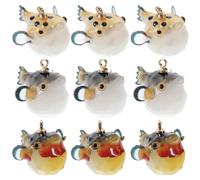 UKCOCO 12 Breloques Pendentifs en Résine Soi-même, Création de Charmes Poisson-globe Multicolores, Décorations Légères et Solide pour Bijoux Diy, Bracelets, Colliers, Loisirs Créatifs