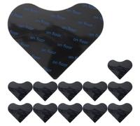 UKCOCO 12 Pièces Autocollants Antidérapants, Cœur Noir en Caoutchouc | Fixation Discrète, Très Fins, pour Tapis et Paillassons, Usage Chambre ou Entrée, sans Marquer le Sol