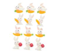UKCOCO 12 pièces Breloques Animaux Résine Mignon avec Lapins et Carottes pour Décoration de de Téléphone et Accessoires Capillaires Kit DIY Kawaii