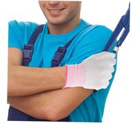 UKCOCO 12 pièces Gants Antistatiques Nylon avec Revêtement PU Protection Électrique Gants de Travail pour Électriciens et Mécaniciens Confortables et pour Nettoyage et Jardinage