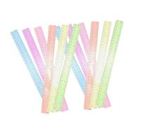 UKCOCO 12 pièces Lot de Règles Plastique Transparentes Colorées Rigides et Pratiques pour Garçon Fille Étudiants et Bureau à