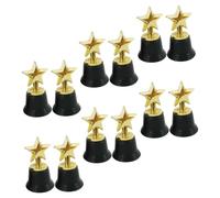 UKCOCO 12 pièces Lot de Trophées Étoiles Dorées Miniatures pour Récompenses Sportives et Scolaires Petits Trophées de Cérémonie pour Garçon Fille et Adultes Base Personnalisable pour