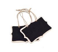 UKCOCO 12 pièces Mini Tableau Noir Double Face avec Bord Fin Tableau à Craie Suspendu pour Messages Décoratifs Adapté Mariage Fêtes et