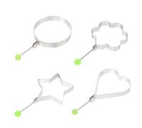 UKCOCO 12 pièces Moule à Œufs Au Plat Acier Inoxydable Anneaux pour Œufs Frits Formes Variées Rond Étoile Cœur Antiadhésif et Facile à Nettoyer