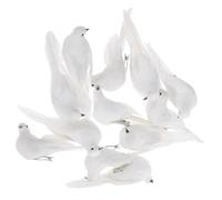UKCOCO 12 Pièces Ornements De Pigeon Perroquet Corbeau Bains d'oiseaux pour L'extérieur Oie Belvédère Statue De Colombe De Jardin Mouette Statue d'animaux De Jardin Volière Blanche Mousse
