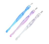 UKCOCO 12 pièces Outils de Manucure Poussoir à Cuticules Éliminateur de Peau Morte Outils de Pédicure Inoxydable Bleu Blanc Rouge pour Soins des Ongles à Domicile et