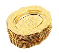 UKCOCO 12 Pièces Petit Plateau Doré Européen pour Gâteaux et Desserts Assiettes Élégantes pour Mariage Buffet Snacks