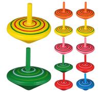 UKCOCO 12 pièces Toupies Bois Jouets Gyroscopiques pour Garçon Fille Jouets de Dextérité et Décompression Couleurs Aléatoires Cadeau Éducatif pour Garçons et Filles Couleur Aléatoire