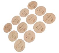 UKCOCO 12pièces Cartes Bois Double Face Pour Photos Garçon Fille Disques Bois Pour Immortaliser Moments Précieux
