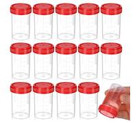 UKCOCO 15 Gobelets Stériles avec Couvercles 60ml pour Analyse