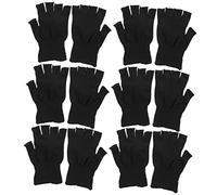 UKCOCO 15 Paires Gants de Travail Nylon Résistants Antidérapants Demi Doigts pour Hommes Protection Coupe Polyvalente
