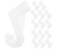 UKCOCO 15 Pièces Crochet pour Barre 13 MM J en Plastique Blanc de Penderie | Structure à Carte, Installation Facile, Charge Renforcée, Anti-chute, pour Rangement Optimisé, Finition Lisse