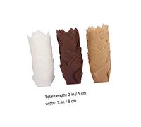 UKCOCO 150 pièces Caissettes à Cupcakes Papier Tulipe Lot de Couleur Naturelle Blanc et Marron Accessoires de Pâtisserie pour Muffins Gâteaux et Desserts pour Événements et