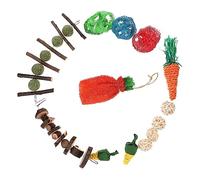 UKCOCO 16pièces Jouets à Mastiquer pour Hamsters Et Petits Animaux Accessoires Naturels pour Rongeurs Et Lapins pour Soin Jeu