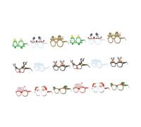 UKCOCO 18 pcs Décoratives pour Fête Xmas Adulte et Garçon Fille Cadres et Colorés pour Photobooth Accessoires Festifs Thème Père Bonhomme Sapin