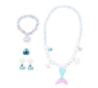 UKCOCO 1Ensemble Bijoux pour Collier et Bracelet Sirène Détails Exquis Accessoires Doux et Colorés pour Filles pour Événements Spéciaux