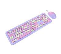 UKCOCO 1ensemble Clavier Et Souris sans Fil pour Bureau Et École Ergonomique USB Compatibilité Universelle sans Batterie Mix