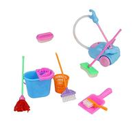 UKCOCO 1Ensemble Nettoyage Miniature pour Maison de Poupée Accessoires de Qualité pour Garçon Fille Outils de Jeu Amusants pour Décoration et Scène de Jardin
