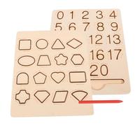 UKCOCO 1Ensemble Planche de Traçage Montessori Bois Outil Apprentissage pour Garçon Fille Tableau de Reconnaissance des Lettres et Chiffres pour Développer la Coordination Œil Main