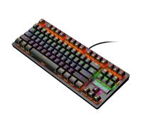 UKCOCO 1pièce Clavier Mécanique Ergonomique Touches avec Éclairage Arc-Ciel pour Pc Gamer Et Bureau Modèle Liberté Loup Noir