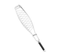 UKCOCO 1Pièce Poisson Acier Inoxydable avec Poignée Antiadhésive pour Barbecue Extérieur Outil de Cuisson Pratique et Durable pour Grillades et Camping