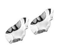 UKCOCO 2 Assiettes à Huîtres en Acier Inoxydable Antirouille, Plats à Huîtres Réutilisables Empilables, Bols à Trempette pour Sauce Soja et Condiments, Vaisselle de Service Cuisine