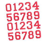 UKCOCO 2 ensembles Autocollants Numériques Auto Adhésifs pour Vêtements de Rouge Numéros de Maillot de Football Décor T Shirt Stickers Résistants pour Textiles