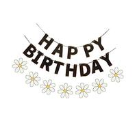 UKCOCO 2 ensembles Bannière Danniversaire avec Guirlande Marguerite Décoration de Fête Printanière Lot de Suspendue Facile à Installer pour Anniversaires et Événements Intérieur et