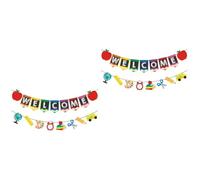 UKCOCO 2 Ensembles Bannière De Bienvenue Pour Rentrée Scolaire Décorations De Porte Motifs Uniques Pour Classe 2 Pièces * 2