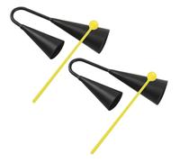 UKCOCO 2 Ensembles Double Cowbell Percussion Set with Mallets for Children Matte Metal Cowbell Handheld Musical Instrument for Music Education and Outdoor Play